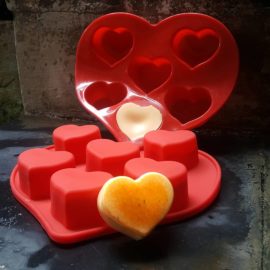 heart shaped silicone soap mould