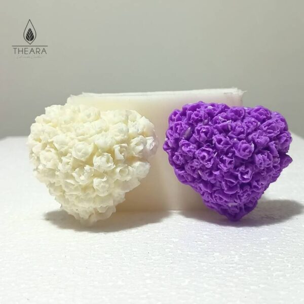 Heart Shape Rose Silicone Candle Mould