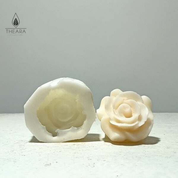 Flat Round Rose Silicone Candle Mould