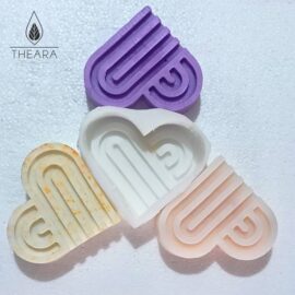 Striped Heart Silicone Candle Mould