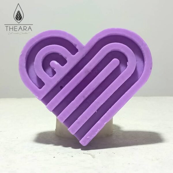 Striped Heart Silicone Candle Mould